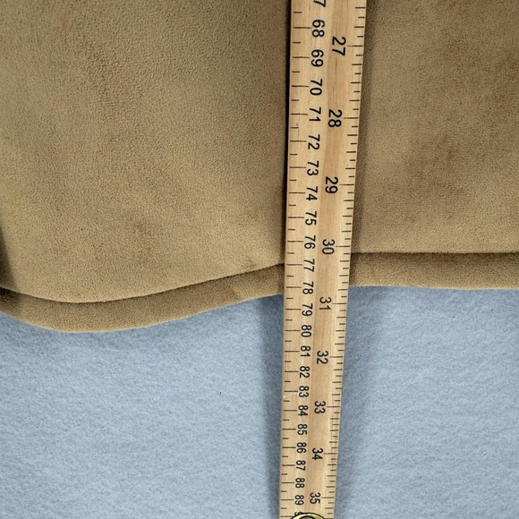 Gallery Woman Jacket Womens 1X Brown Faux Suede Sherpa Lined Button Coat Winter - Picture 11 of 15